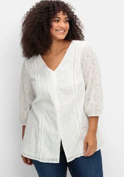 Tunika mit Lochstickerei, in leichter A-Linie