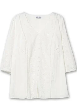 Tunika mit Lochstickerei, in leichter A-Linie