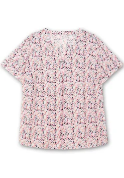 Tunika mit Minimalprint und kurzen Ärmeln