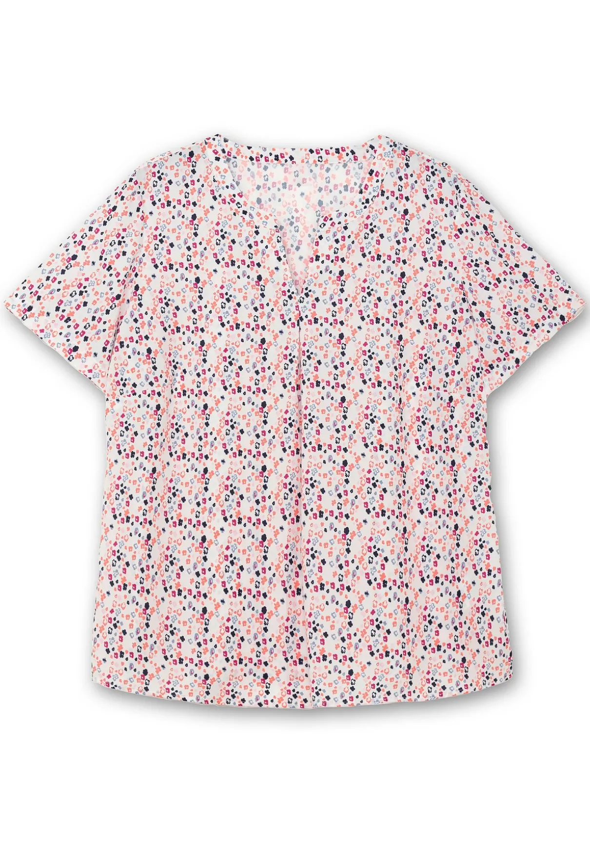 Tunika mit Minimalprint und kurzen Ärmeln