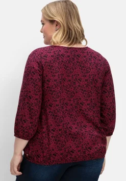 Tunika mit Minimalprint und Saum-Gummizug