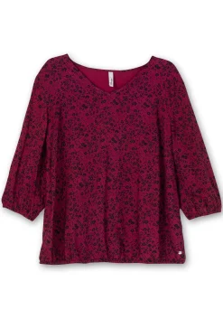 Tunika mit Minimalprint und Saum-Gummizug