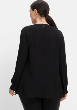 Tunika mit Pailletten am V-Ausschnitt