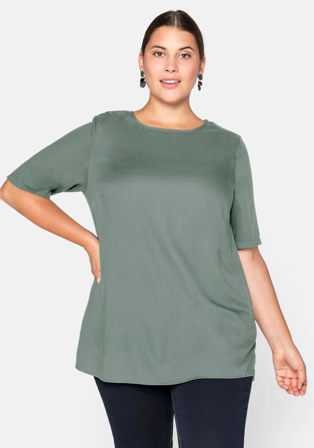 Tunika mit Rundhalsausschnitt und Rückenpasse