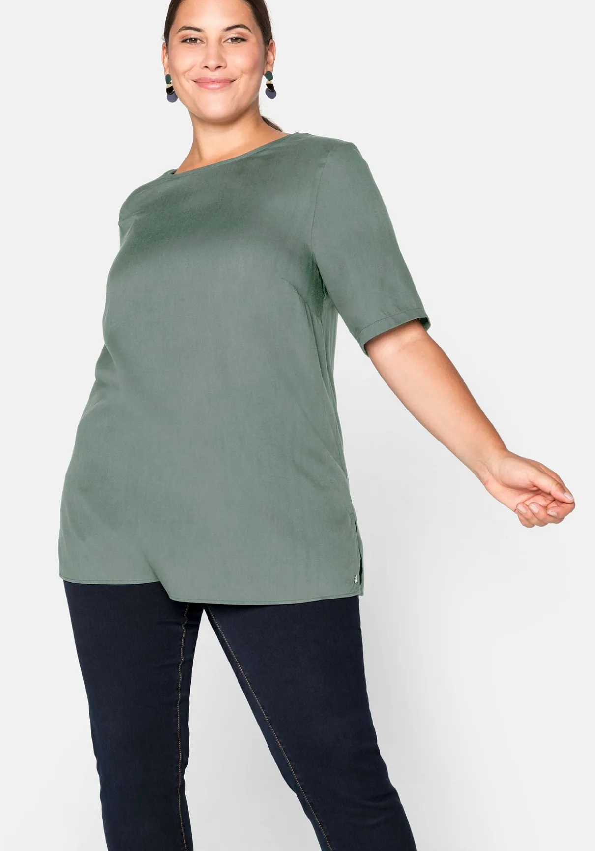 Tunika mit Rundhalsausschnitt und Rückenpasse