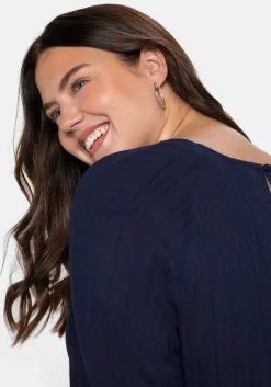 Tunika mit U-Boot-Ausschnitt, in Strukturqualität