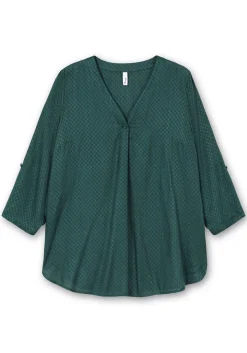 Tunika mit V-Ausschnitt, in strukturierter Optik