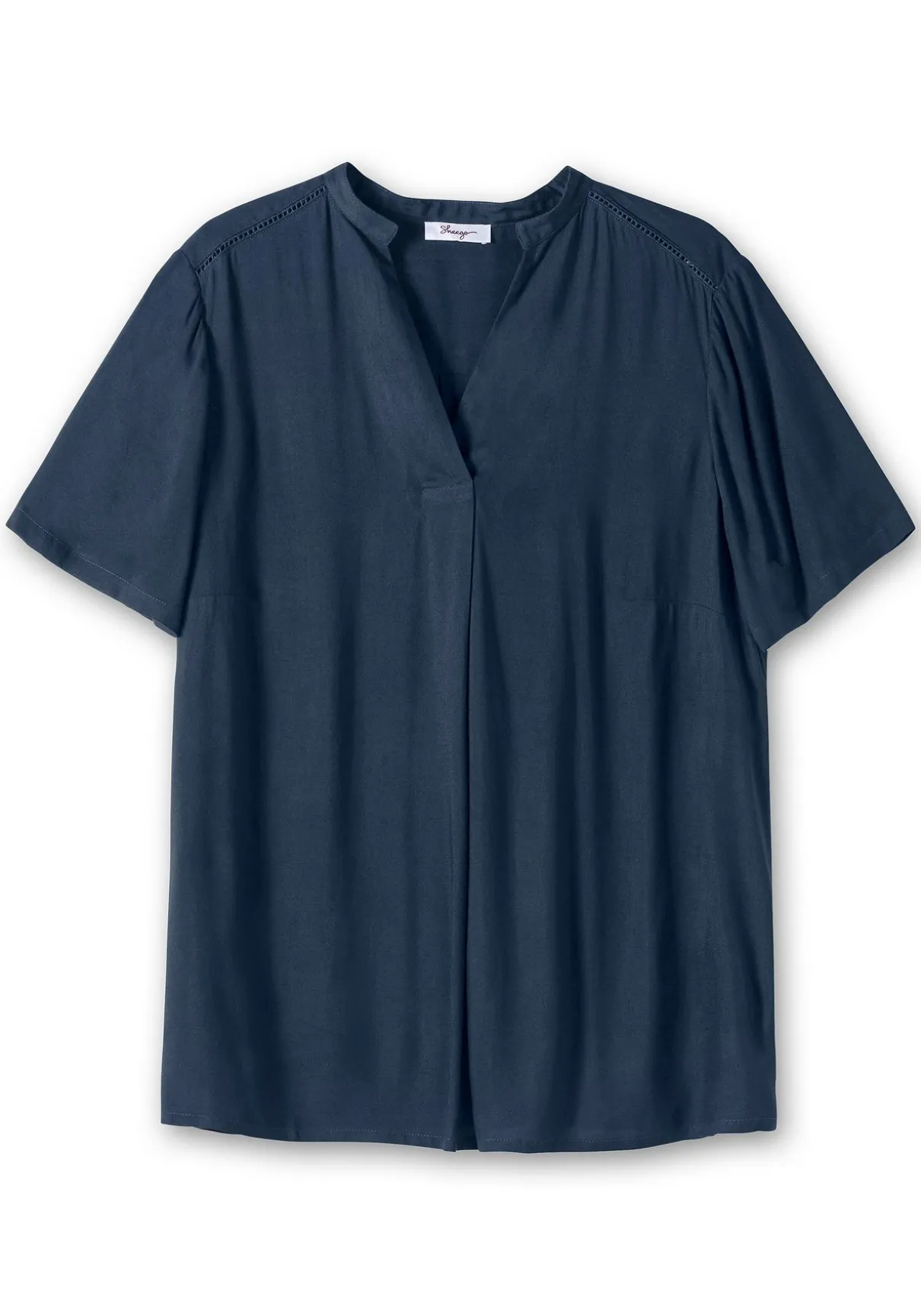 Tunika mit V-Ausschnitt und Stehkragen