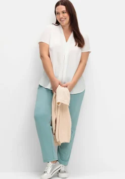 Tunika mit V-Ausschnitt und Faltendetail vorn