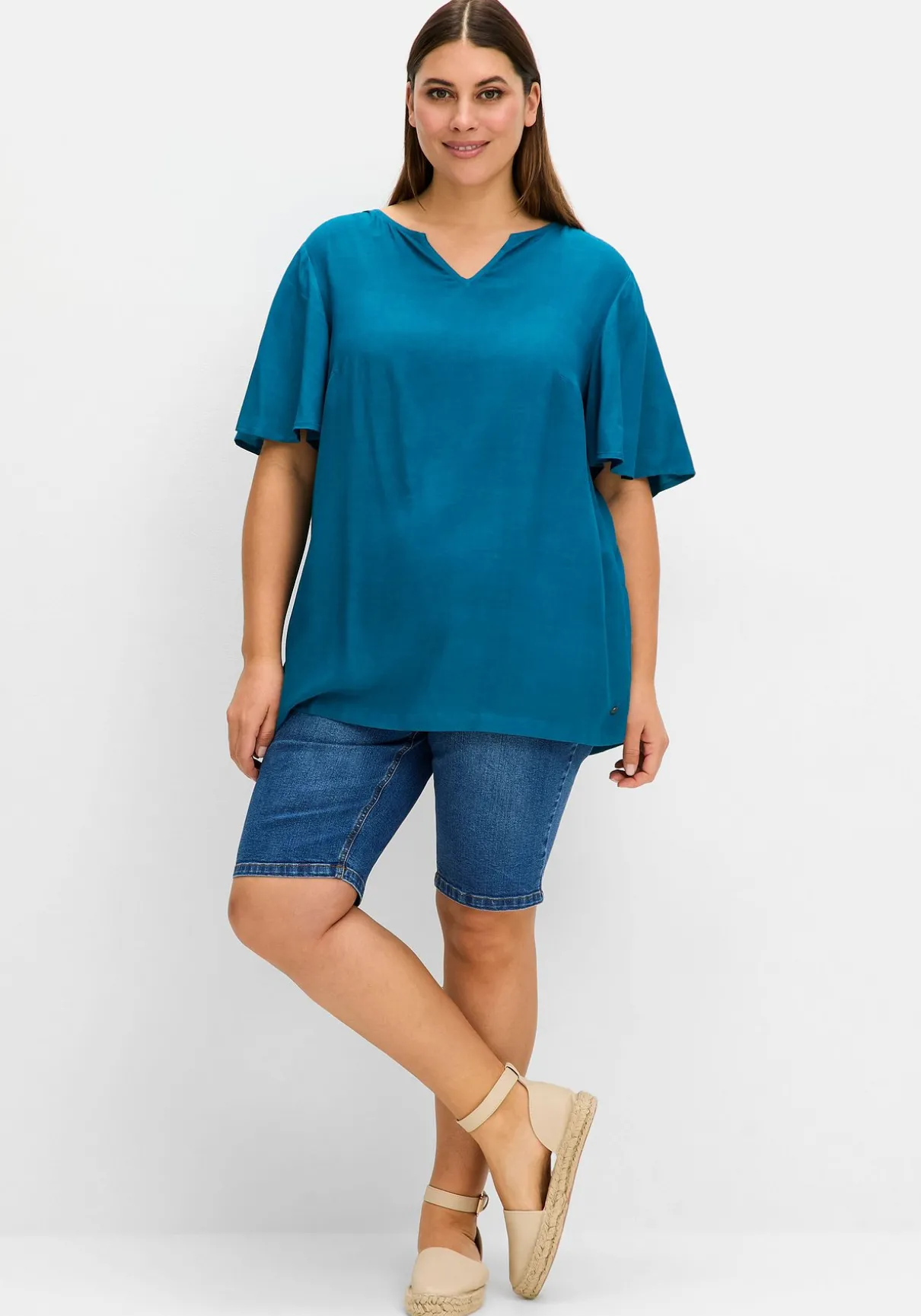 Tunika mit weitem Ärmel, in leichter A-Linie