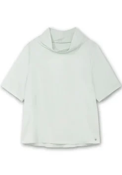 Tunika mit weitem Stehkragen, leicht schimmernd