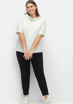 Tunika mit weitem Stehkragen, leicht schimmernd