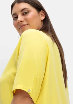 Tunika mit weitem Stehkragen, leicht schimmernd