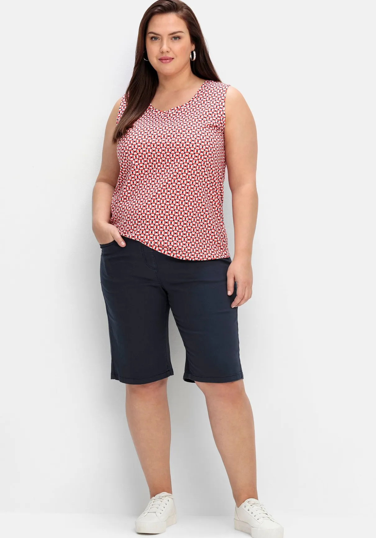 Twill-Bermudas in 5-Pocket-Form, mit Gummizugbund