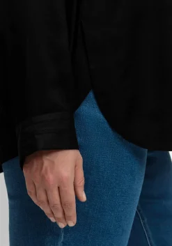 Twill-Tunika mit Hemdkragen und Kellerfalte hinten