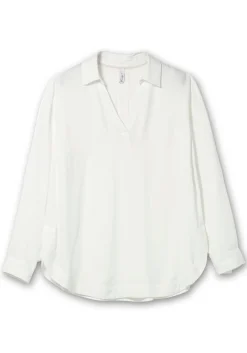 Twill-Tunika mit Hemdkragen und Kellerfalte hinten