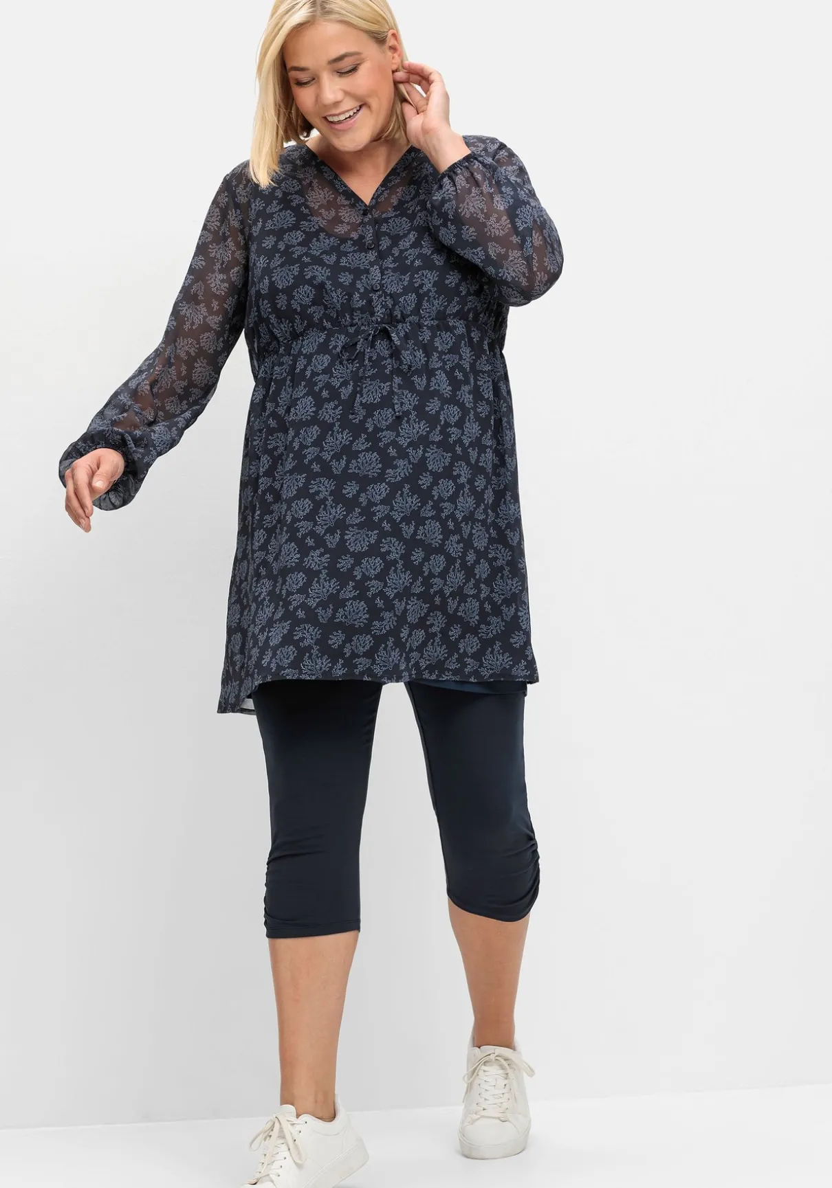 Umstands-Leggings in Caprilänge, mit Überbauchbund