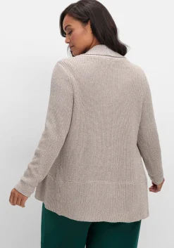 Verschlusslose Strickjacke mit Schalkragen