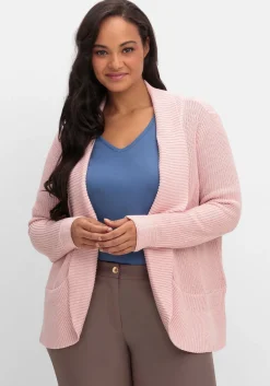 Verschlusslose Strickjacke mit Schalkragen