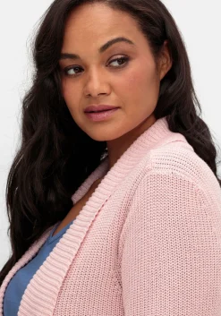 Verschlusslose Strickjacke mit Schalkragen