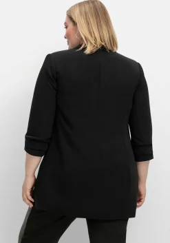 Verschlussloser Longblazer mit 3/4-Arm, gefüttert