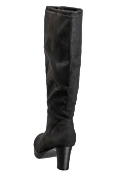 Verschlussloser Weitschaftstiefel in Wildlederoptik