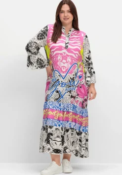 Volantkleid im Multicolor-Mustermix