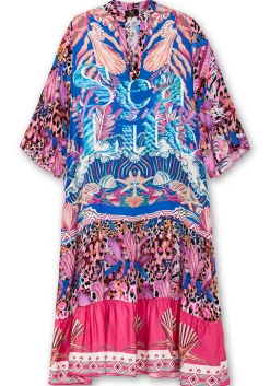 Volantkleid in Maxilänge, mit Mustermix