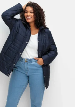 Warm wattierte Steppjacke mit Kapuze