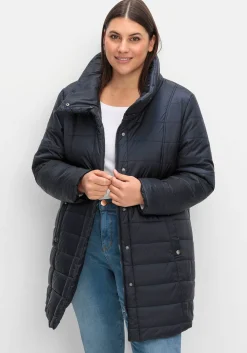 Wasserabweisende Steppjacke mit hohem Stehkragen