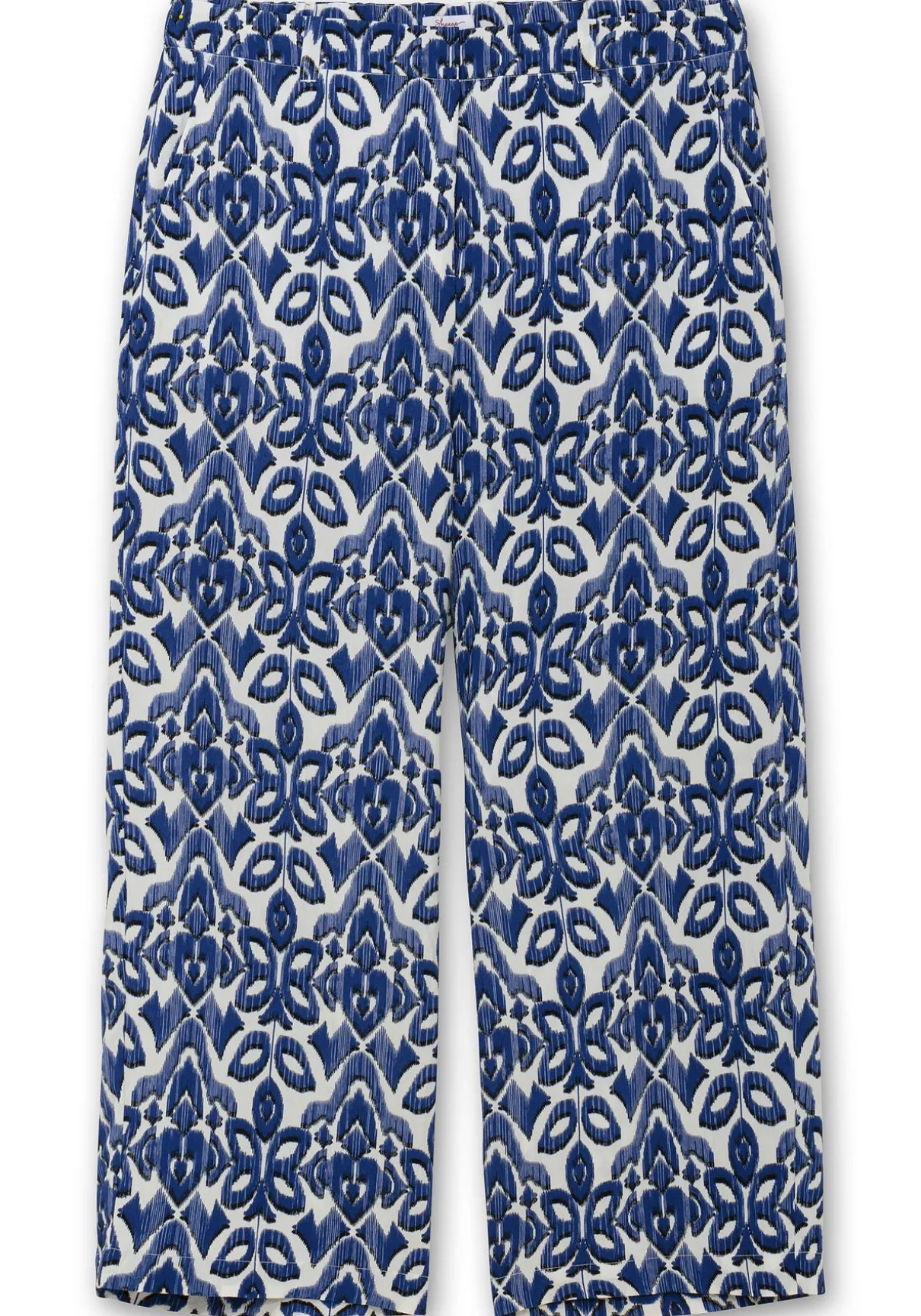 Weite bedruckte Hose mit Teilgummibund