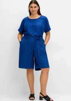 Weite Bermudas in Struktur-Qualität, mit Schlupfbund