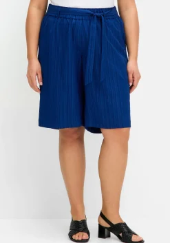 Weite Bermudas in Struktur-Qualität, mit Schlupfbund