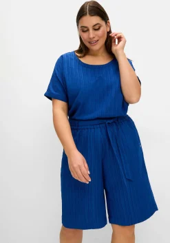 Weite Bermudas in Struktur-Qualität, mit Schlupfbund