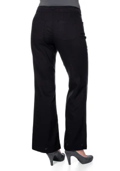 Weite Bootcut-Hose mit Leinenanteil