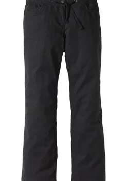 Weite Bootcut-Hose mit Leinenanteil