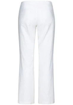 Weite Bootcut-Hose mit Leinenanteil