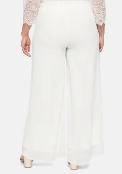 Weite Chiffonhose im Lagenlook, gefüttert