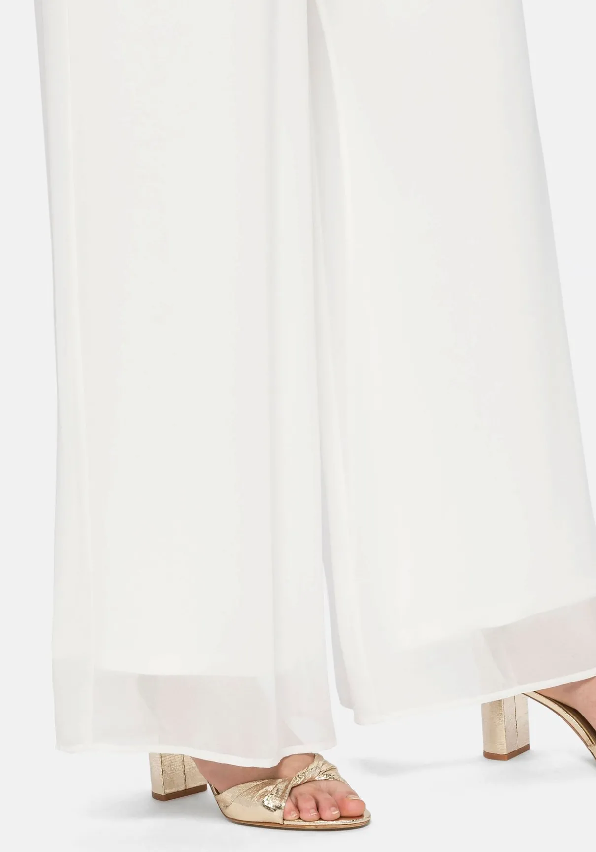 Weite Chiffonhose im Lagenlook, gefüttert