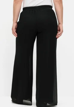 Weite Chiffonhose im Lagenlook, gefüttert