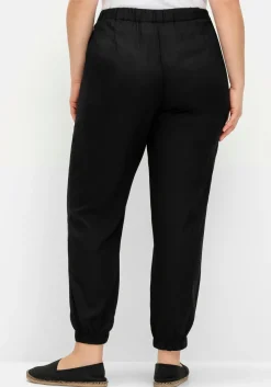 Weite, fließende Hose mit Bündchen am Saum