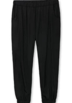 Weite, fließende Hose mit Bündchen am Saum