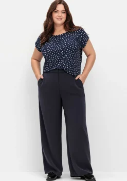 Weite gepflegte Hose mit Teilgummibund