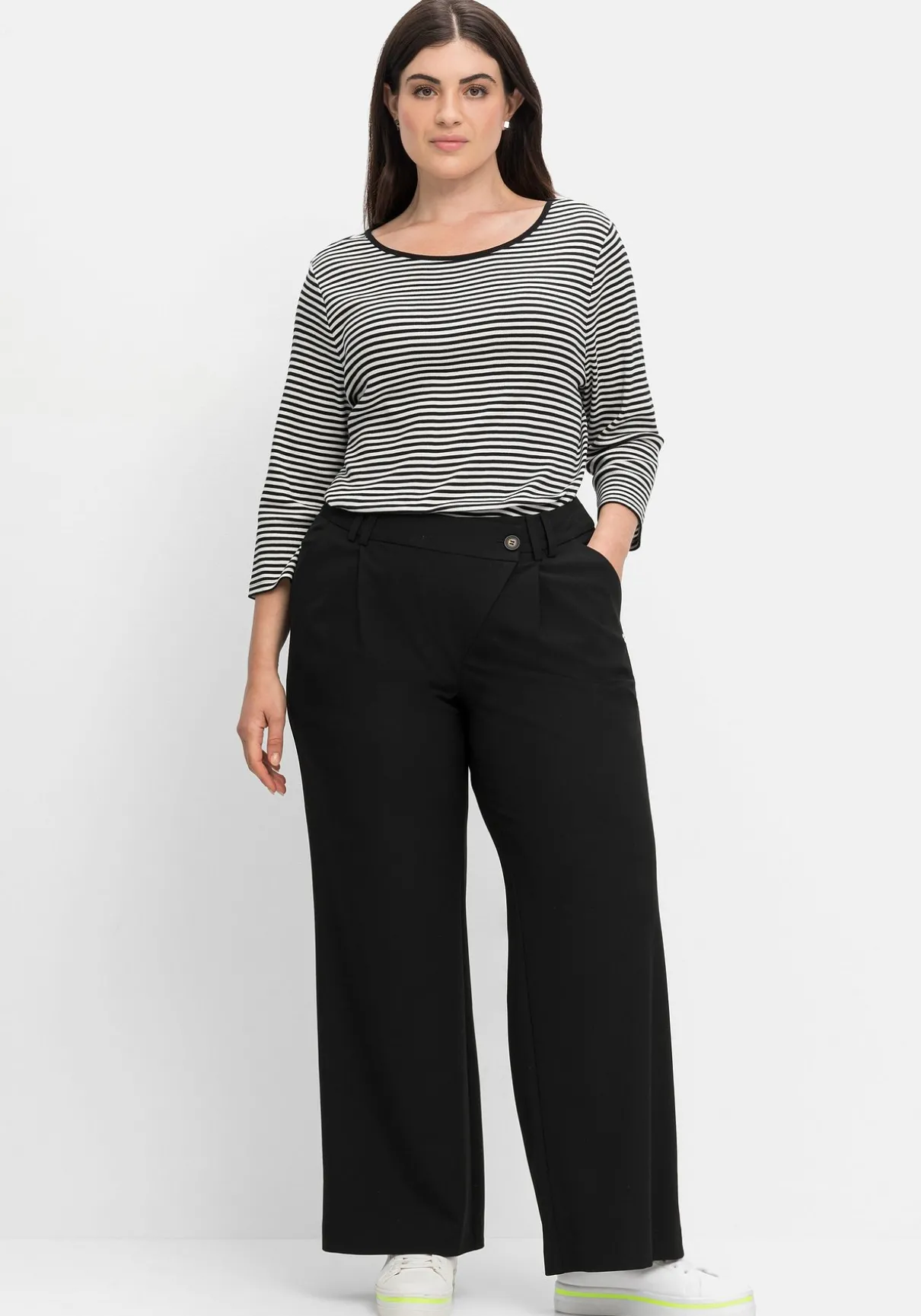 Weite Hose im Curvy-Schnitt ELLA mit Bundfalten