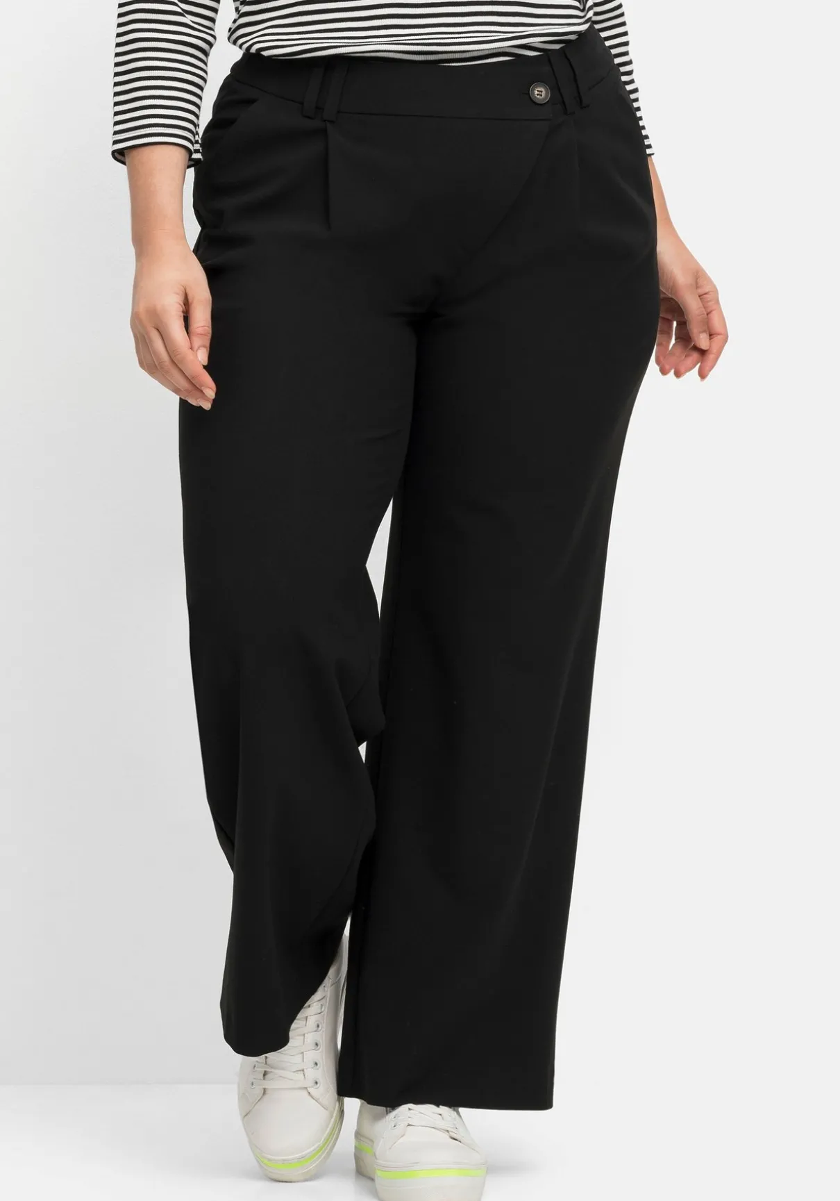 Weite Hose im Curvy-Schnitt ELLA mit Bundfalten