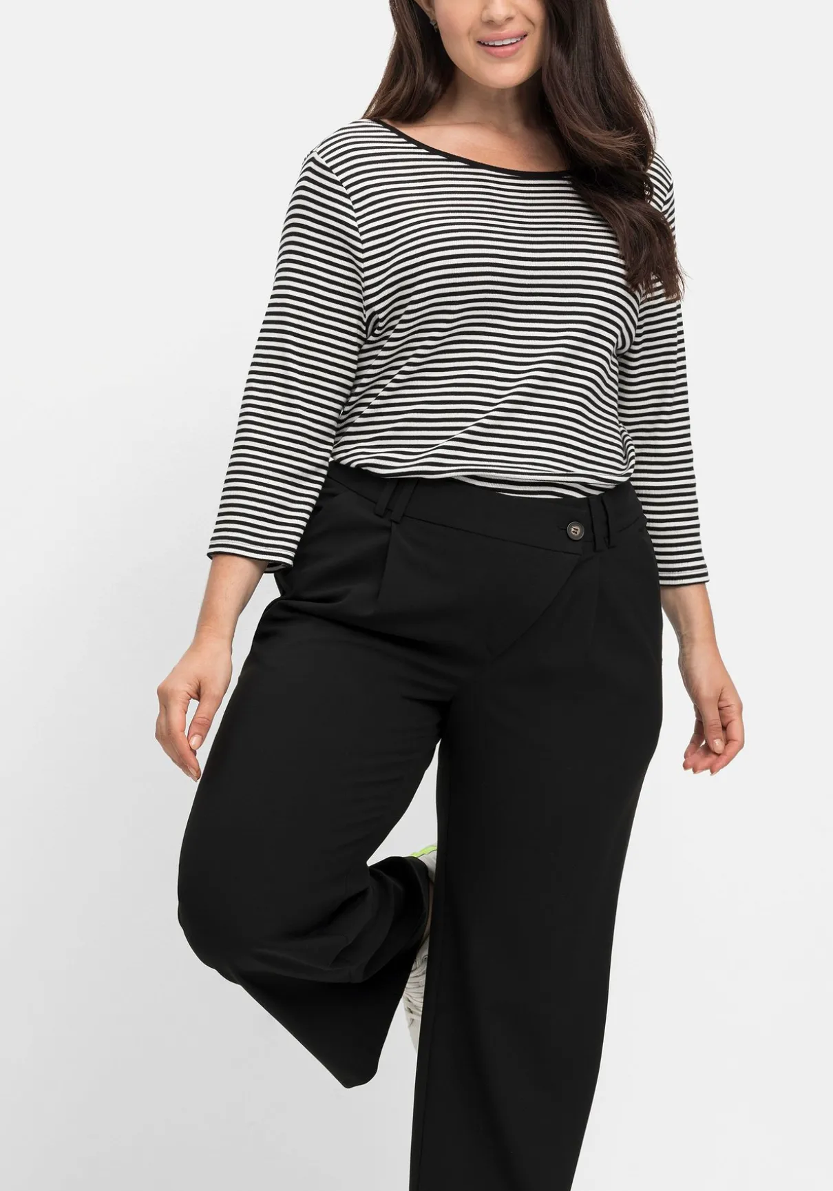 Weite Hose im Curvy-Schnitt ELLA mit Bundfalten