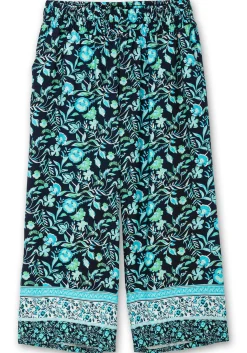 Weite Hose mit Blumenprint und Smokbund