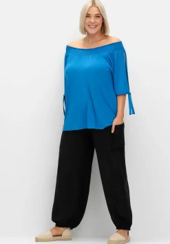 Weite Hose mit breitem Smokbund und Seitentaschen