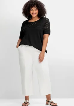 Weite 7/8-Hose mit Gummizugbund