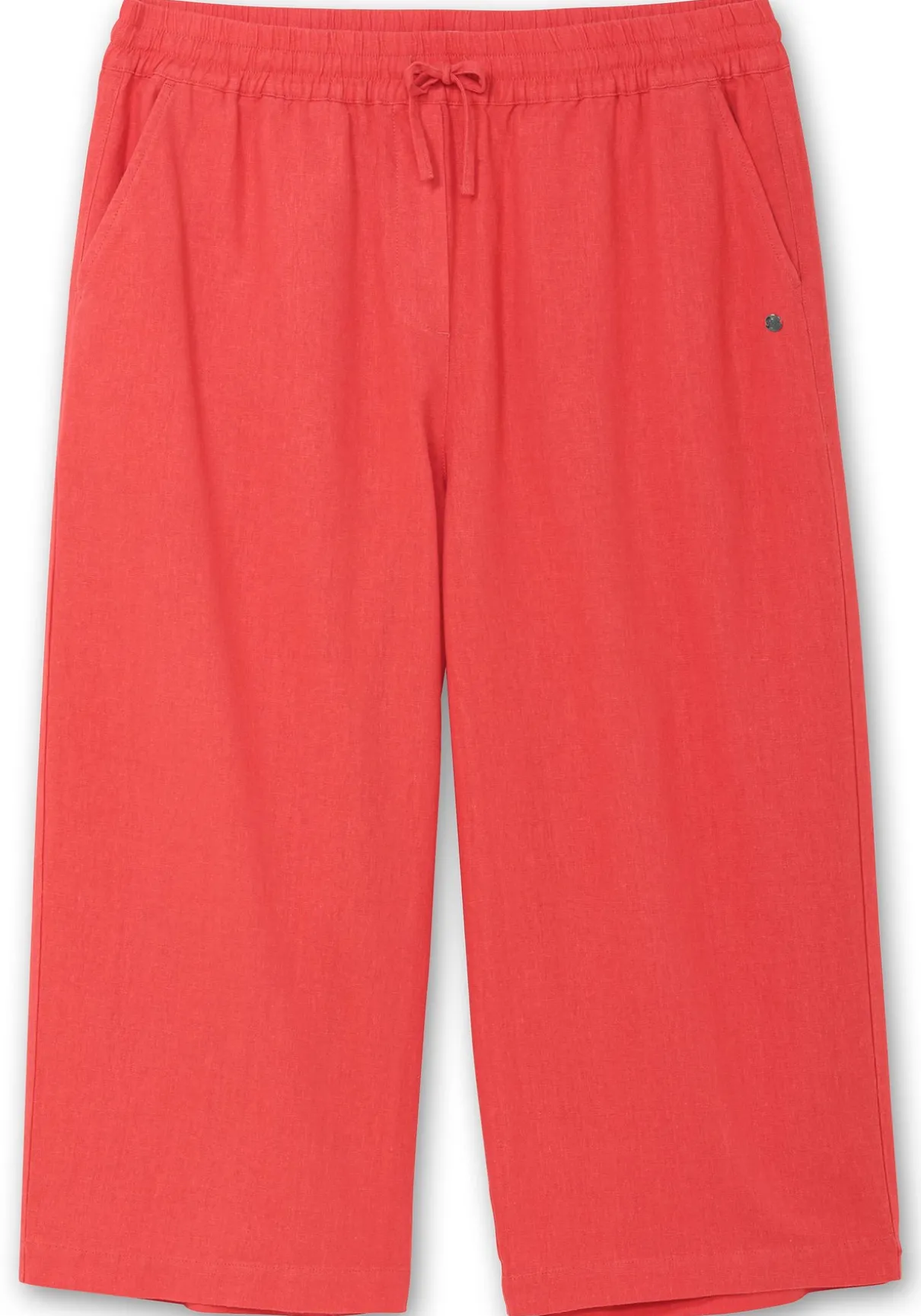 Weite 7/8-Hose mit Schlupfbund, im Leinenmix